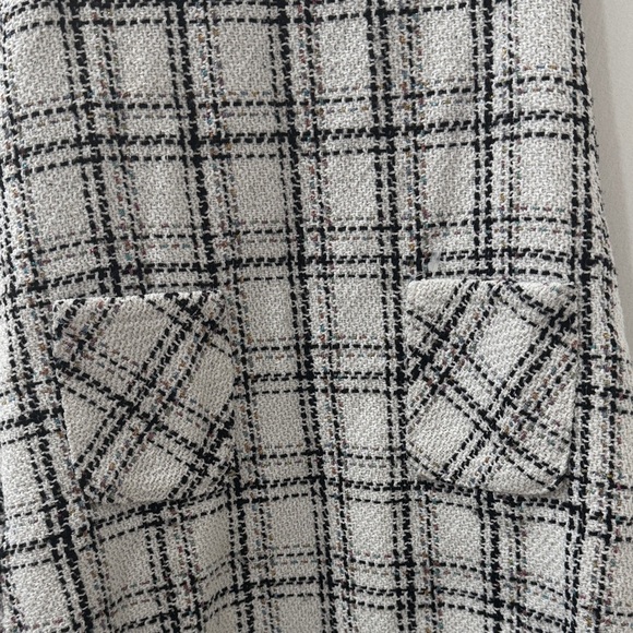 Max Studio Kids Black and White Checkered Kids Tweed Sleeveless Dress w Pockets - Picture 2 of 5